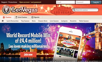 LeoVegas Casino Screenshot