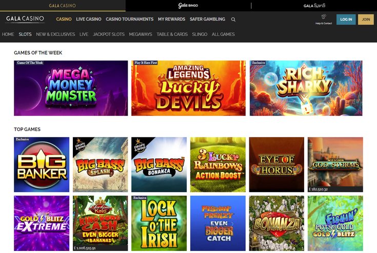 Gala Casino Slots Games Screenshot