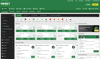 Unibet Home Screenshot